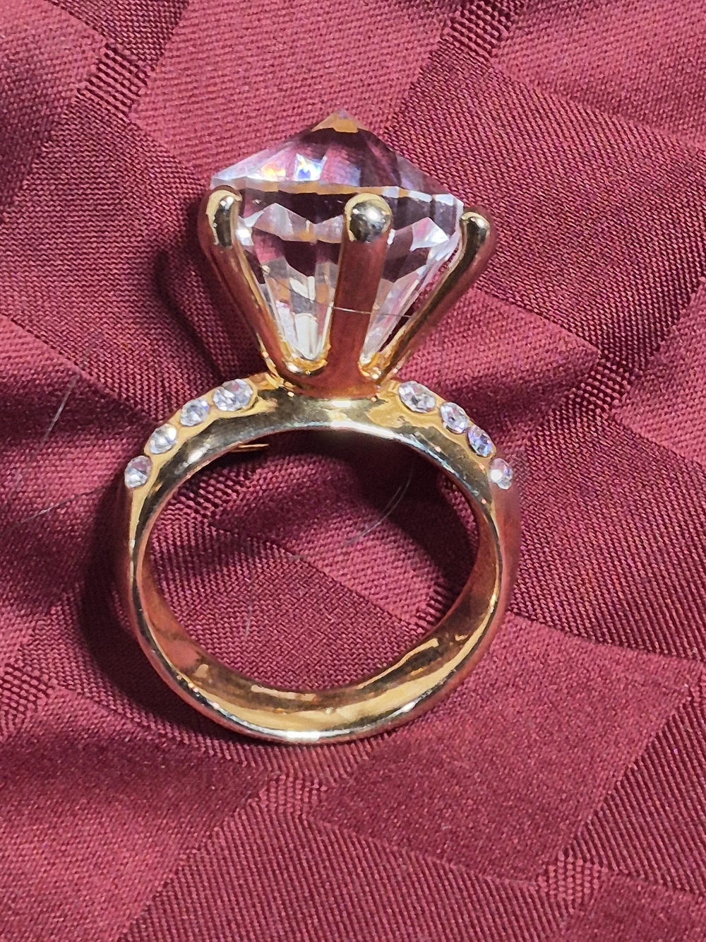 Oversized Brooch Diamond Engagement Ring Statement